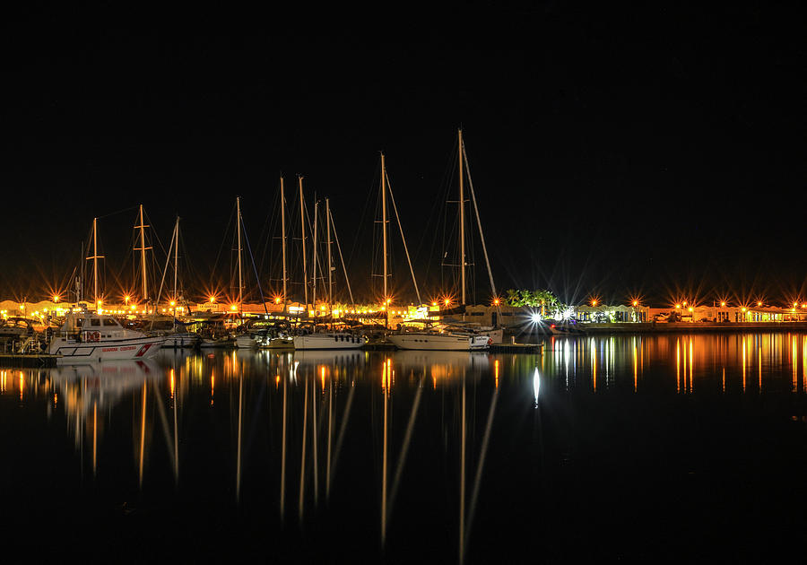 Boat lights in the night Photograph by Loredana Gallo Migliorini