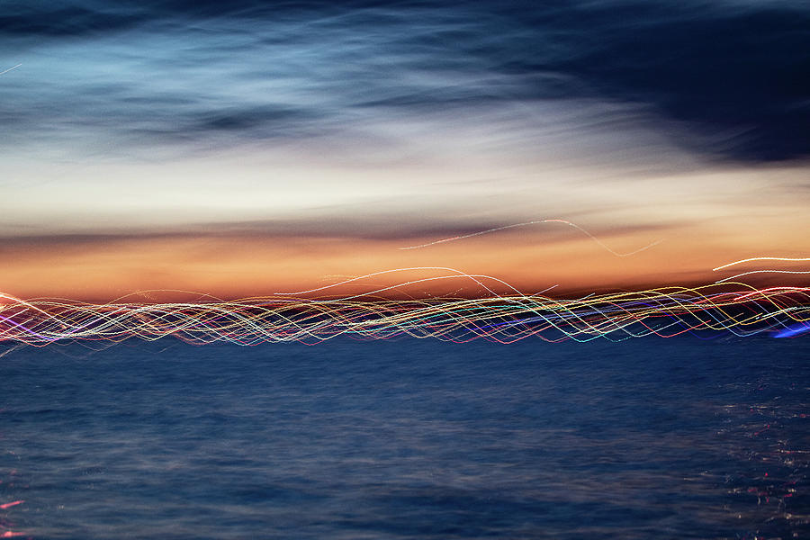 Boat Lights in the Sunset Photograph by Denise Kopko