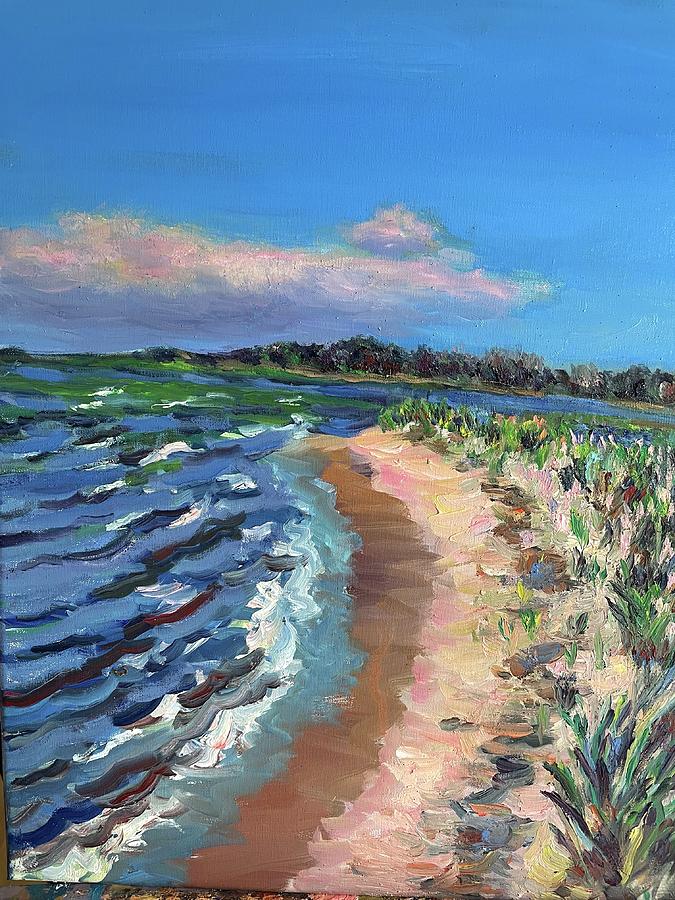 Boat Meadow Beach Painting by Beth Riso