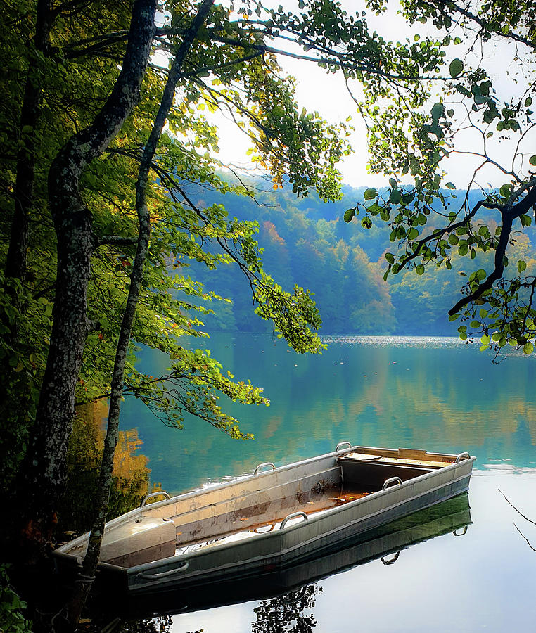 Boat on a Lake Photograph by Andrea Whitaker