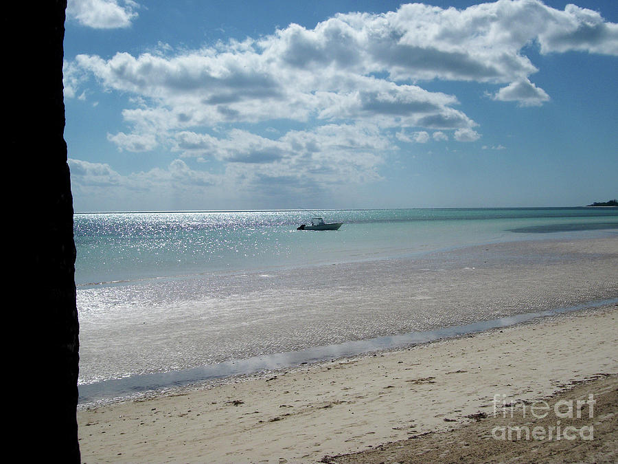 Boat on Bahama Beach Photograph by Mary Mikawoz