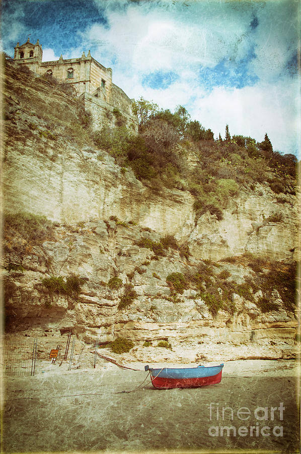 Boat on beach in Tropea - Italy Photograph by Silvia Ganora