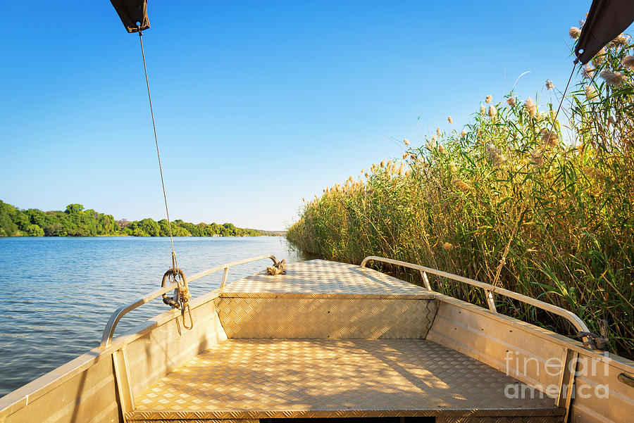 Boat On Namibia Side Of Chobe River Photograph