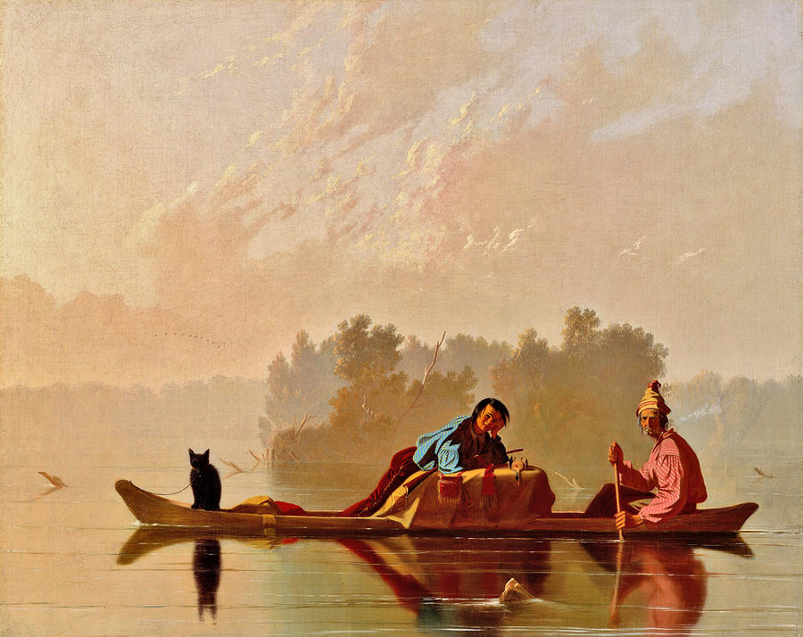 Boat on River                                                      Painting by Long Shot