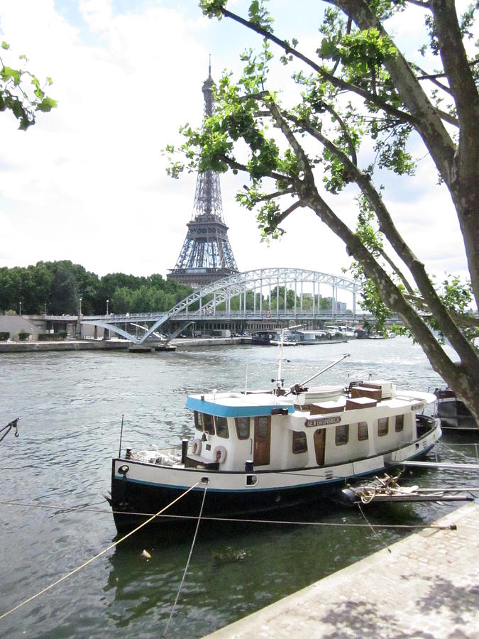 Boat on Seine Photograph by Lisa Mutch