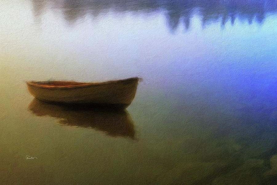 Boat on the Lake Digital Art by Russ Harris