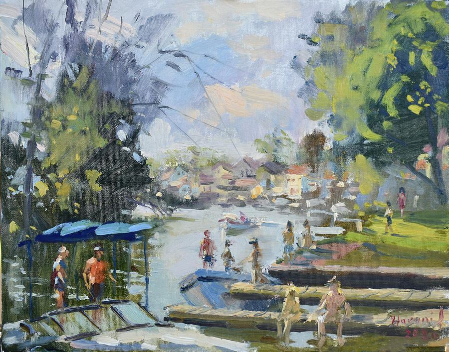 Boat Ramp at LaSalle Painting by Ylli Haruni