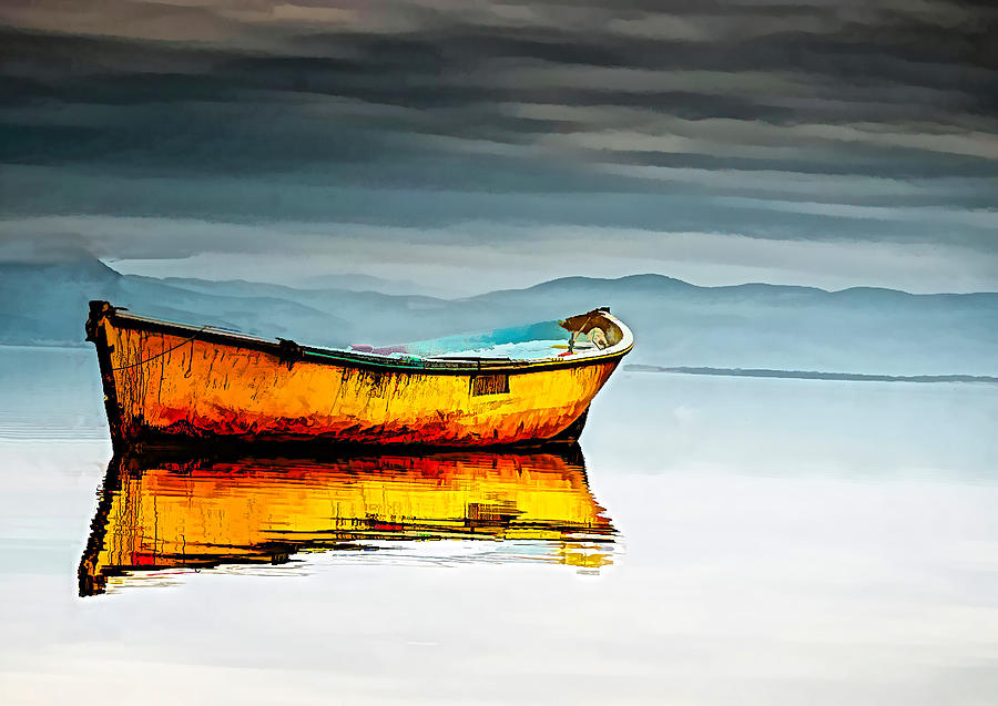 Boat Reflecctions Digital Art by Steven Parker
