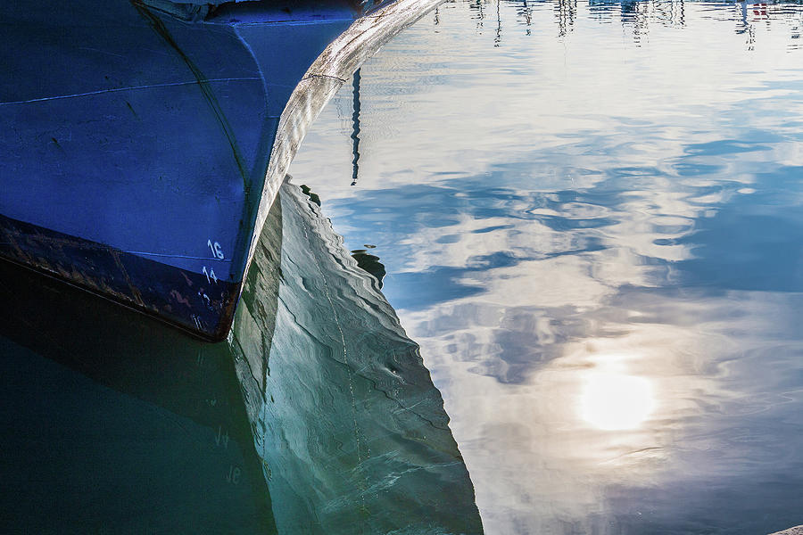 Boat Reflection In Water Photograph