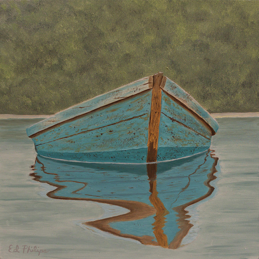 Boat Reflections Painting by Ed Philips Fine Art America