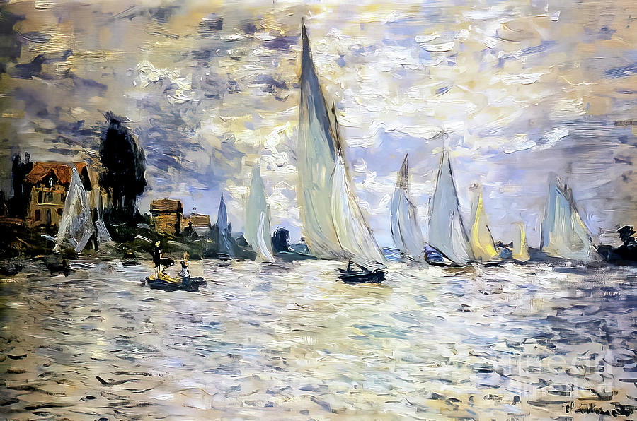 Boat Regatta at Argenteuil by Claude Monet 1874 Painting by Claude Monet