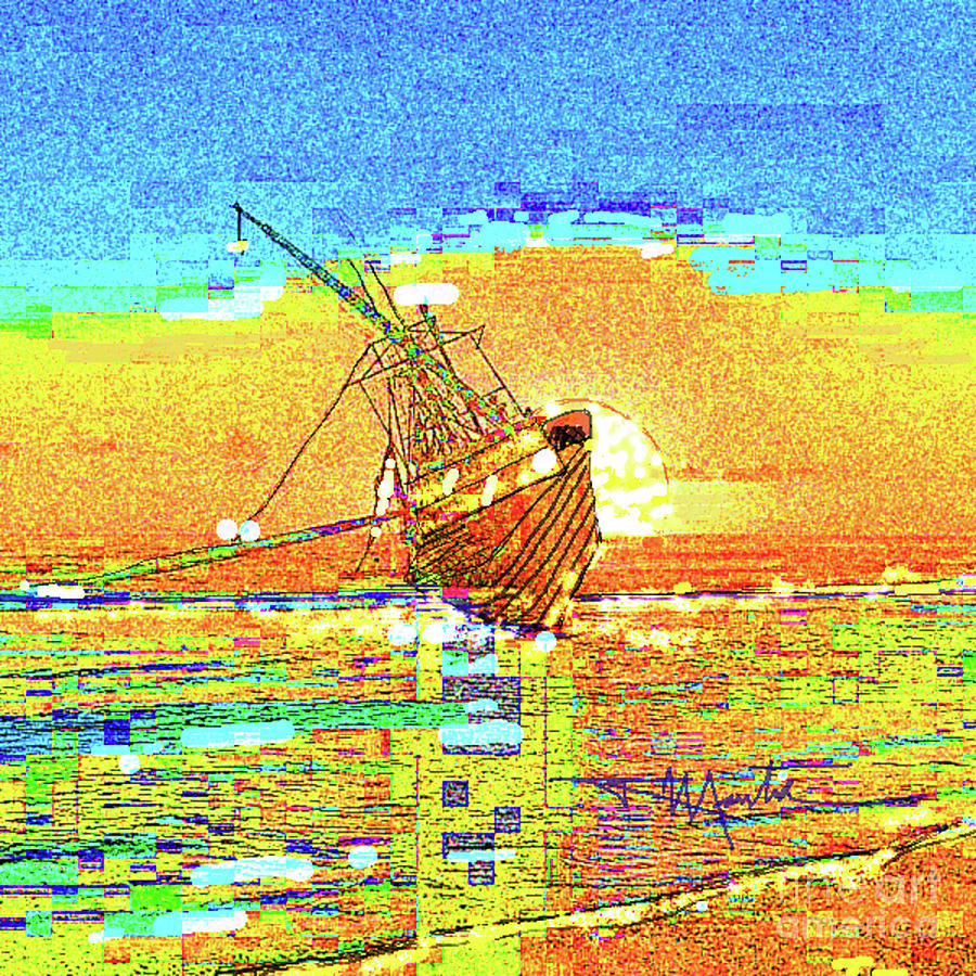 Boat Run Aground  Digital Art by Art Mantia