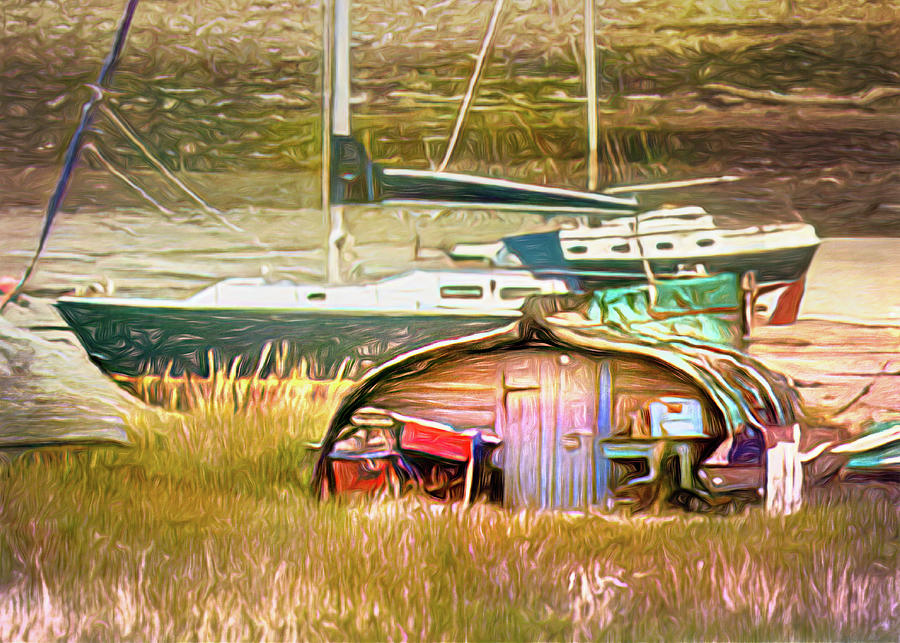 Boat shed with painted effect Photograph by Sue Leonard