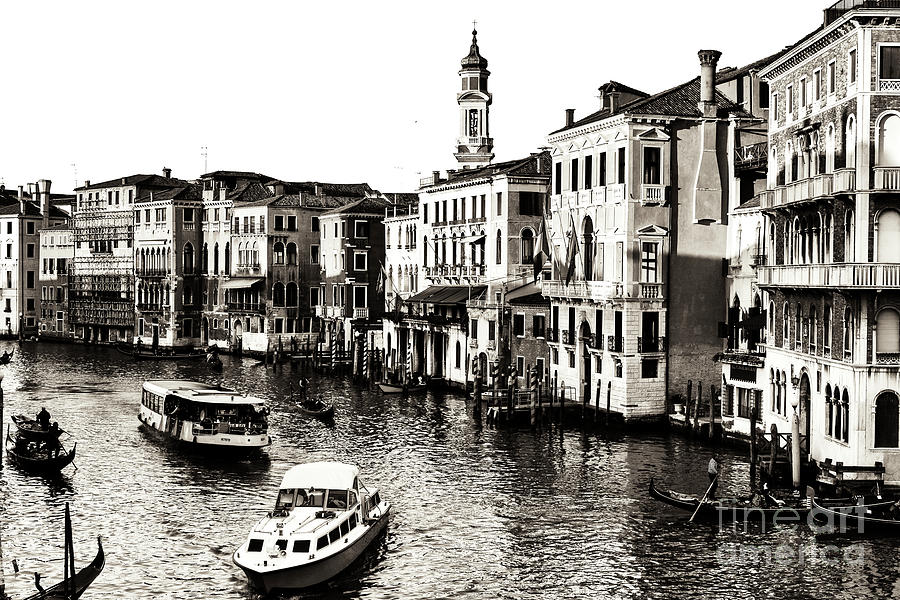 Boat Traffic on the Grand Canal Venice Photograph by John Rizzuto