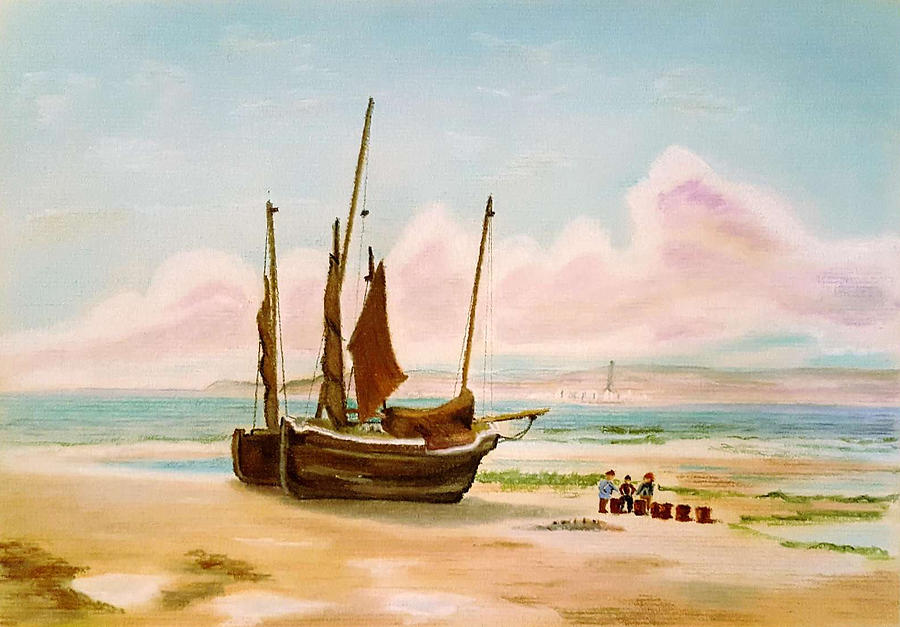 Boat Painting - Boat with people by Vincent Yu