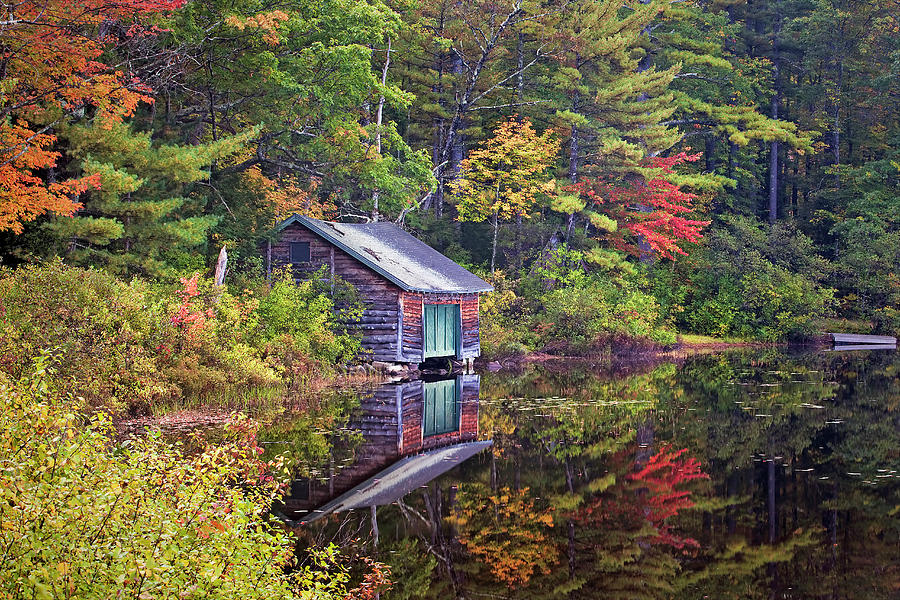 Boathouse Reflection Photograph by Eric Gendron