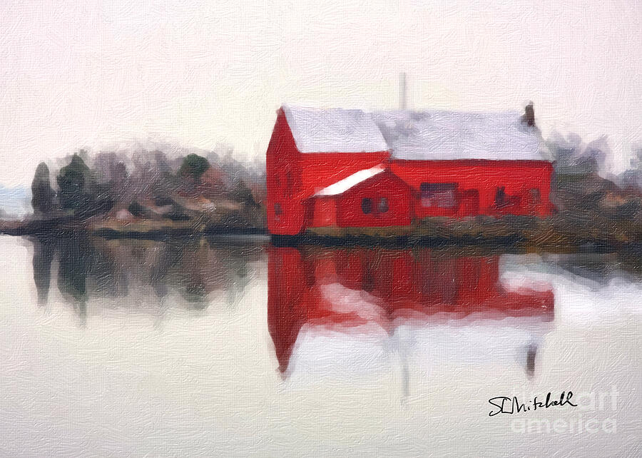 Boathouse Painting by Steve Mitchell