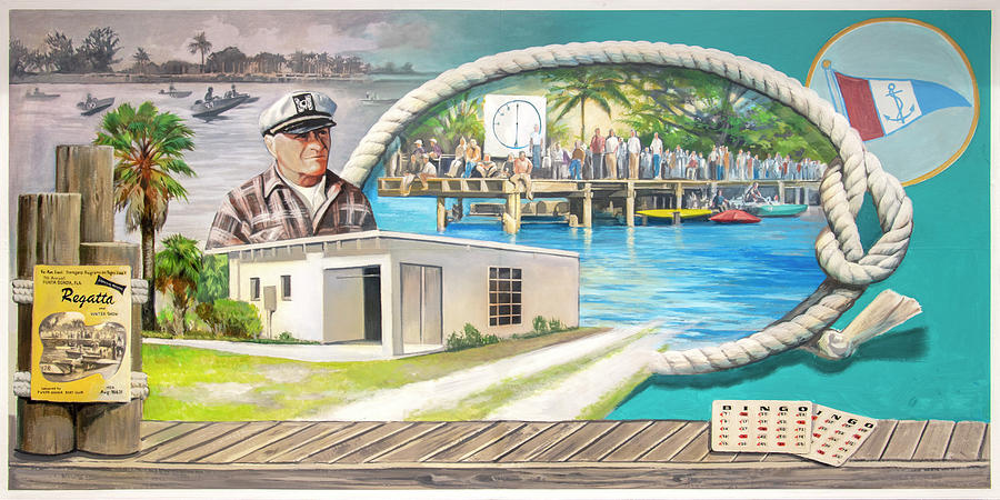 Boating in Paradise - Panel 1 Photograph by Punta Gorda Historic Mural Society