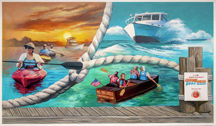 Boating in Paradise - Panel 3 Photograph by Punta Gorda Historic Mural Society