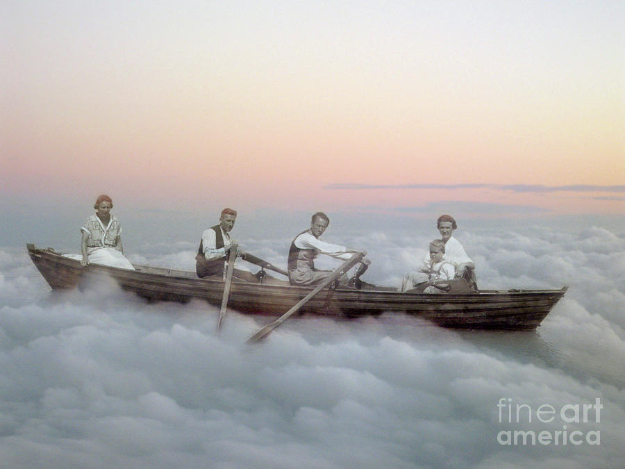 Fantasy Photograph - Boating on clouds by Martina Rall