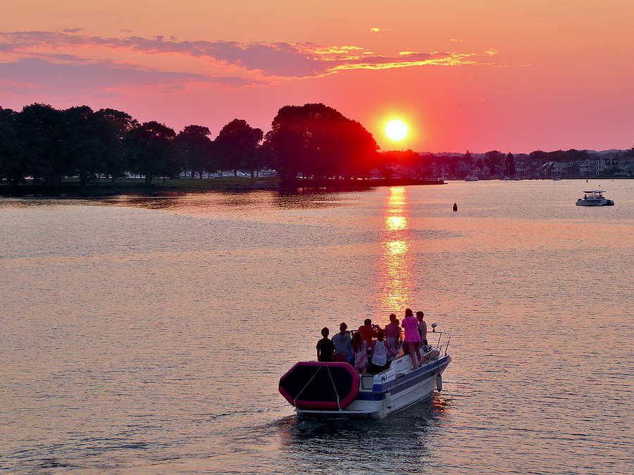 Boating on the Danvers River at Sunset Photograph by Scott Hufford