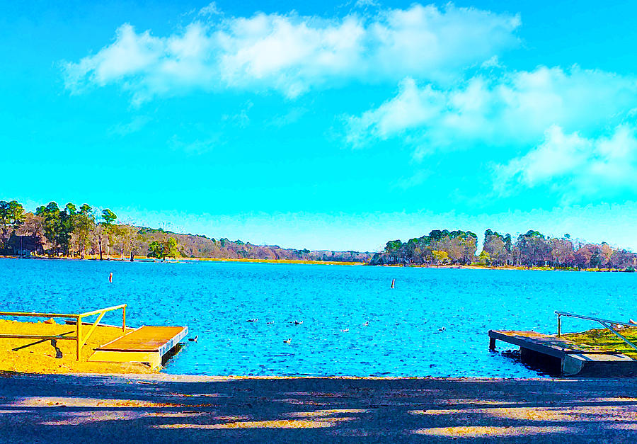 Boatramp Lake Cypress Springs TX Digital Digital Art by Dianna Lawson ...