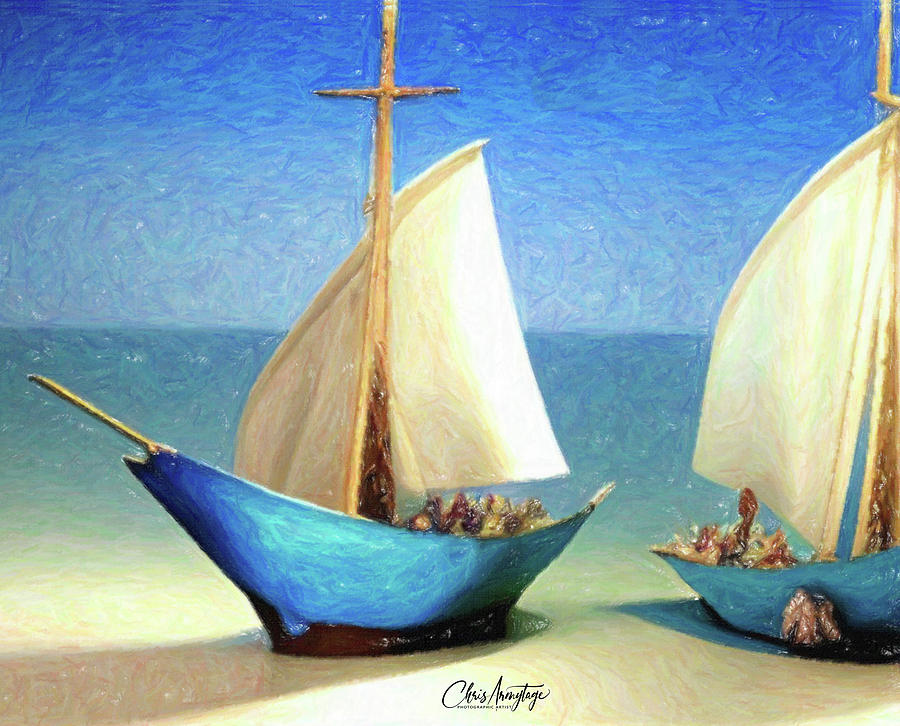 Boats Aground  Painting by Chris Armytage