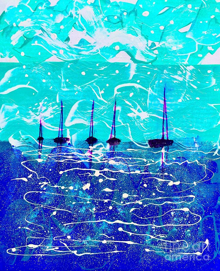 Boats  Painting by Allison Constantino