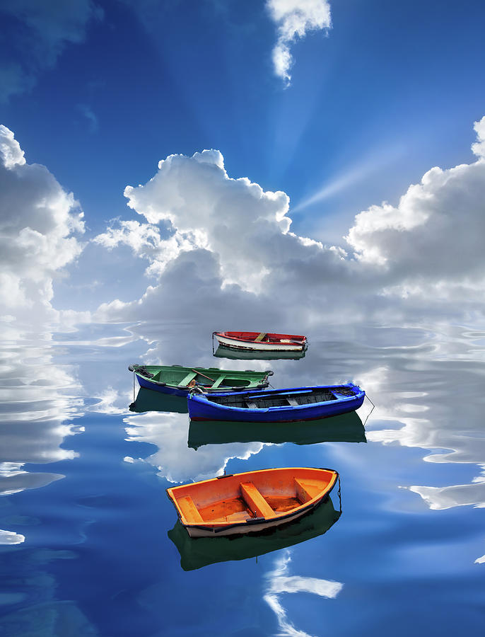 Boats and reflections Photograph by Mikel Martinez de Osaba