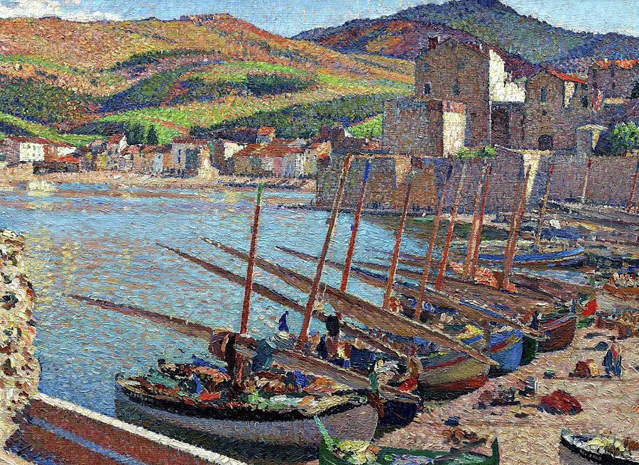 Boats at Collioure Painting by Henri Martin | Fine Art America