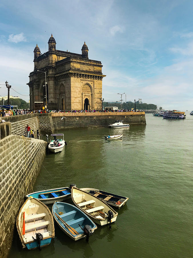 Boats at the Gateway of India Photograph by Christine Ley