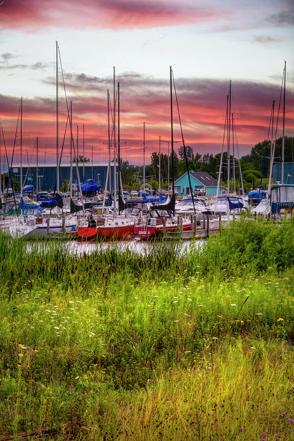 Boats at the Harbor at Sunset Photograph by Debra and Dave Vanderlaan