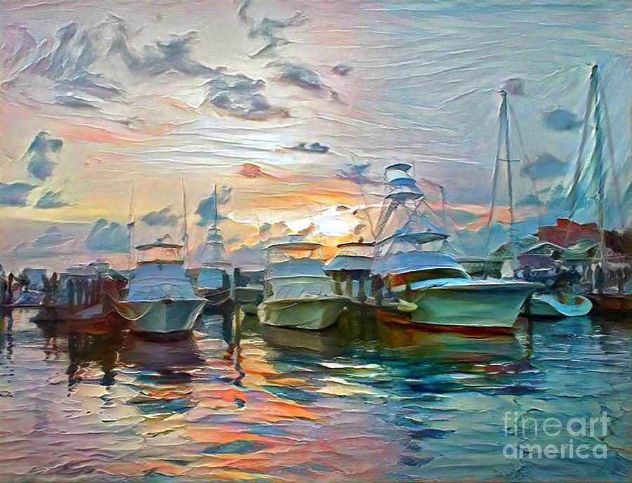 Boat Photograph - Boats Docked At Sunset 2 by Sandi OReilly