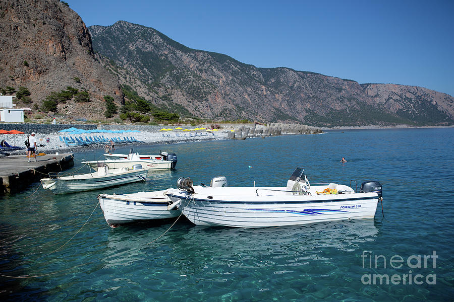Boats in Agia Roumeli Photograph by Rich S