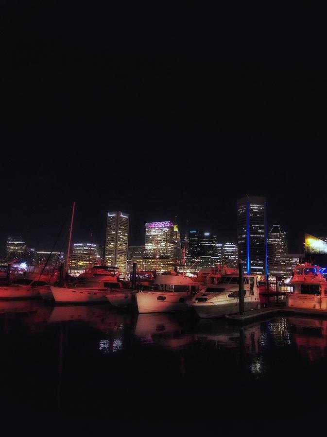 Boats Photograph - Boats in Baltimore Harbor by Kathy McCabe Boats Photograph - Boats in Baltimore Harbor by Kathy McCabe