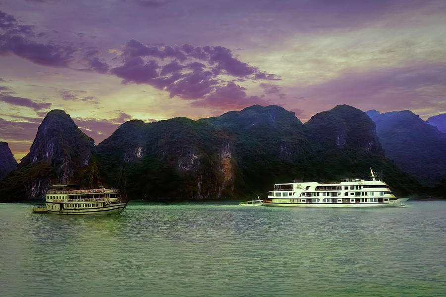 Boats in Halong Bay Photograph by Maria Coulson