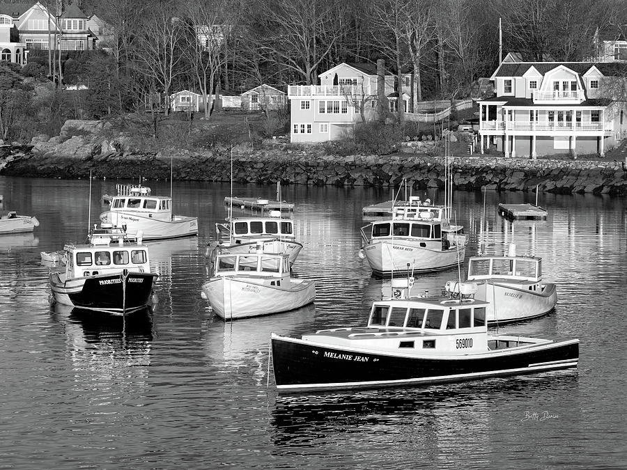Boat Photograph - Boats in Harbor - Perkins Cove, Ogunquit, Maine by Betty Denise