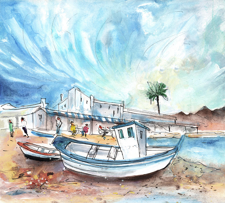 Boats In Lanzarote 02 Painting by Miki De Goodaboom