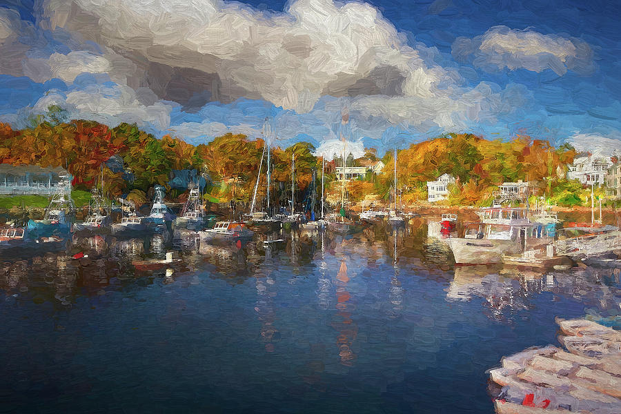 Boats in Maine II Digital Art by Jon Glaser