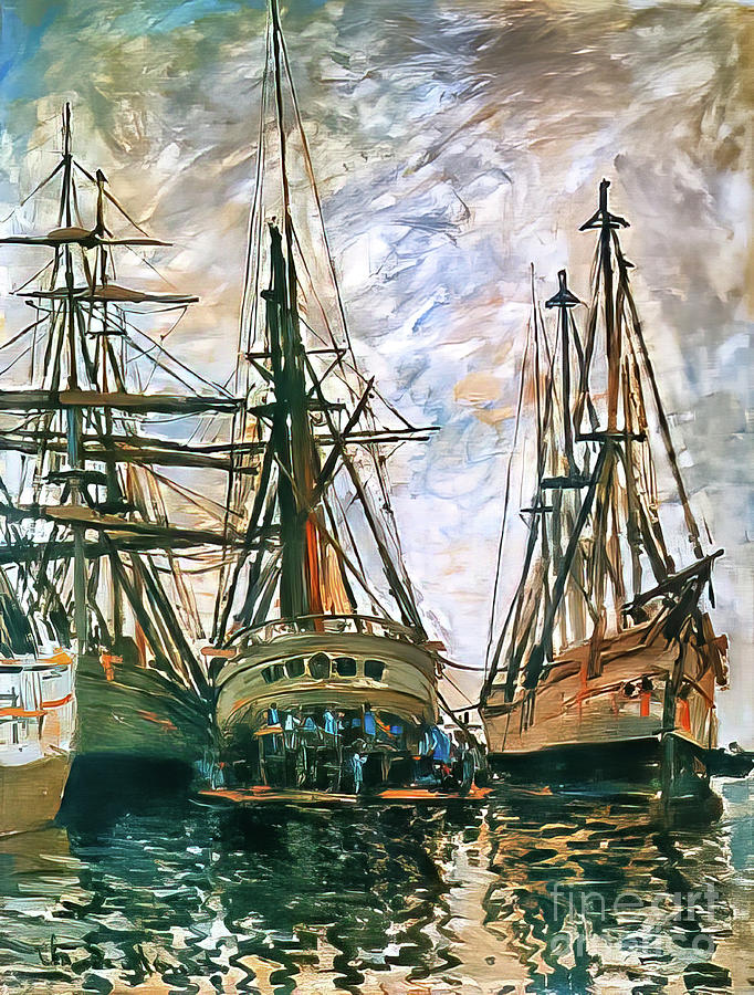 Boats in Repair by Claude Monet 1873 Painting by Claude Monet