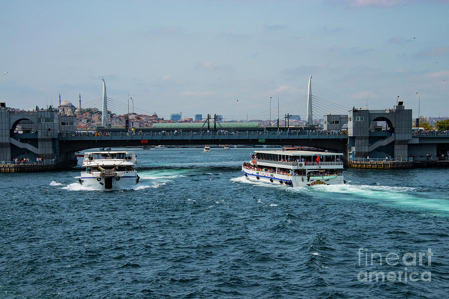 Boats in the Golden Horn Photograph by Bob Phillips