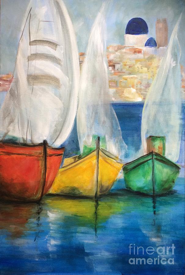 Boats in the Marina, Altea  Painting by Lizzy Forrester