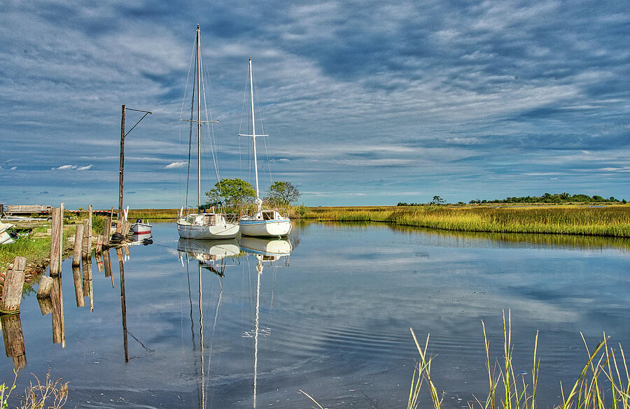 Boats in the Marsh Poquoson, VA Photograph by Jerry Gammon