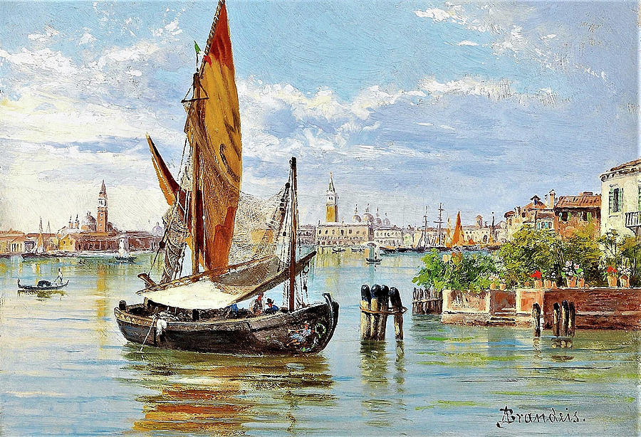 Antonietta Brandeis Painting - Boats of Peaches, Venice - Digital Remastered Edition by Antonietta Brandeis