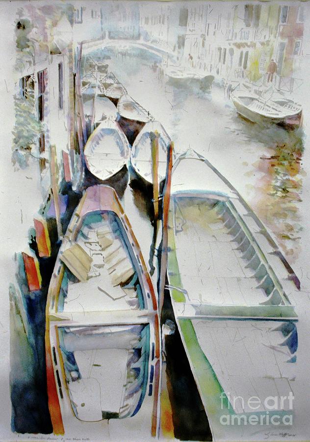 Boats of Venice 2 Painting by Glen Neff