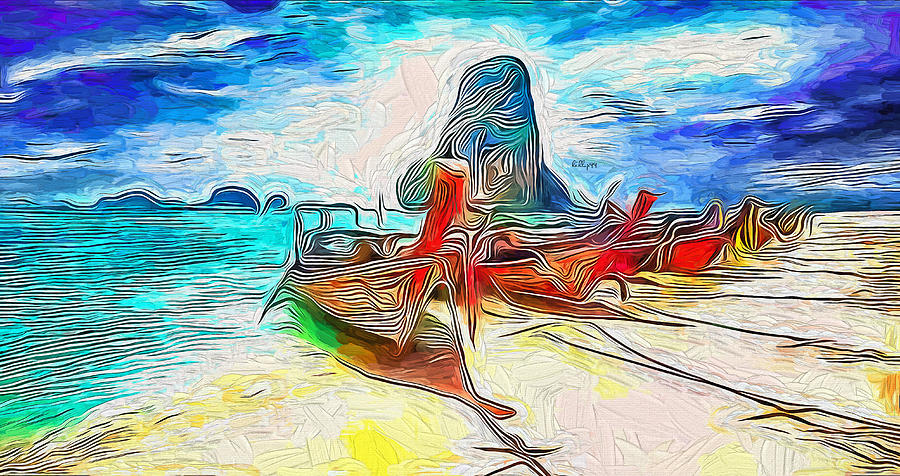 Boats On Coast Painting