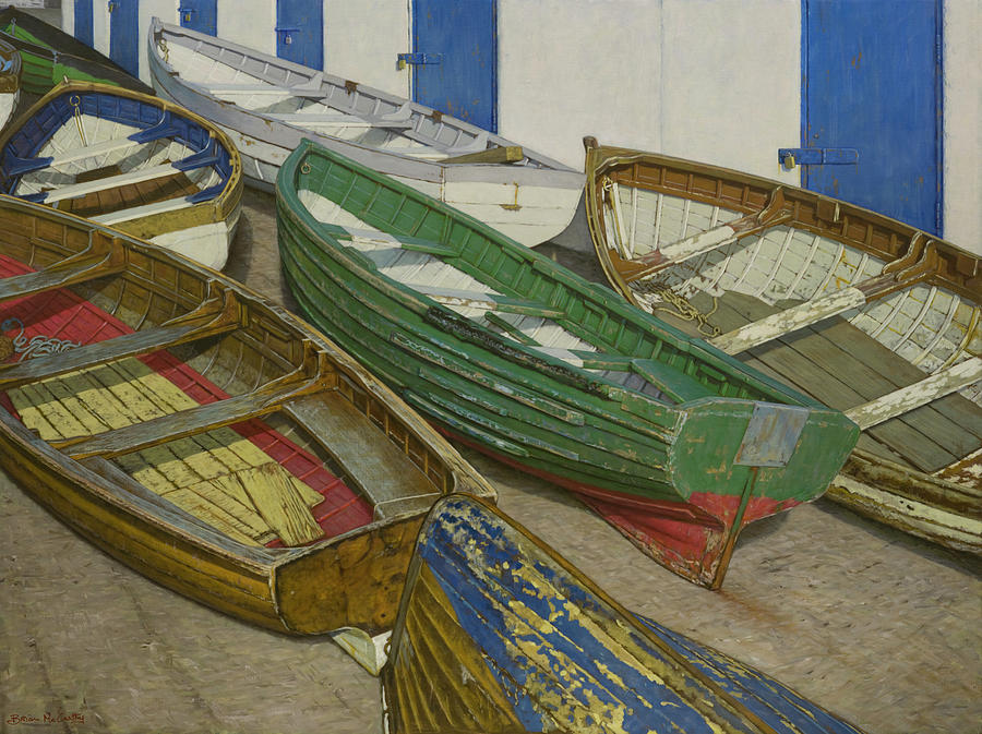 Boats on Slipway Painting by Brian McCarthy