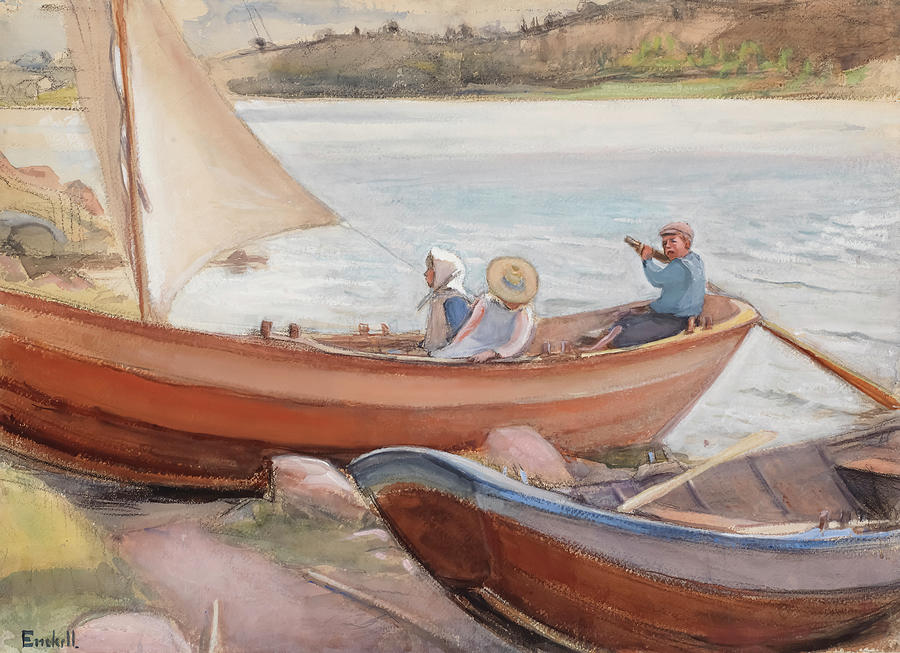 Boats On The Beach Painting