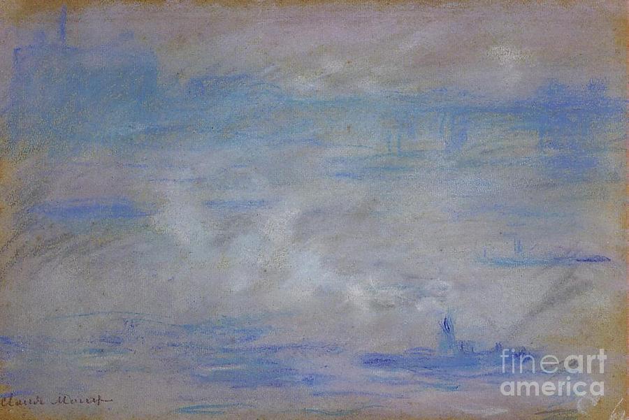 Claude Monet Painting - Boats on the Thames Fog Effect by Claude Monet