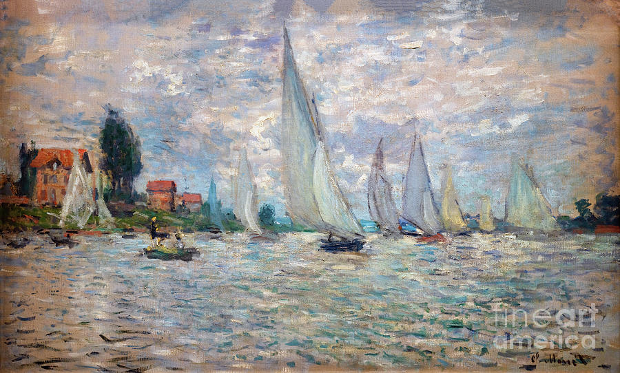 Boats Regatta at Argenteuil - Monet Painting by Claude Monet - Fine Art ...